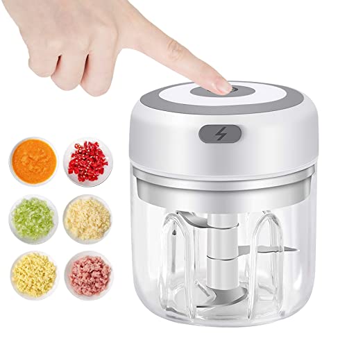 Hviww Electric Garlic Chopper, 250ML Vegetable Chopper, Food Chopper, USB Mini Garlic Mincer, Onion Chopper, Portable Small Food Processor for Ginger, Chili, Vegetables - Image 1