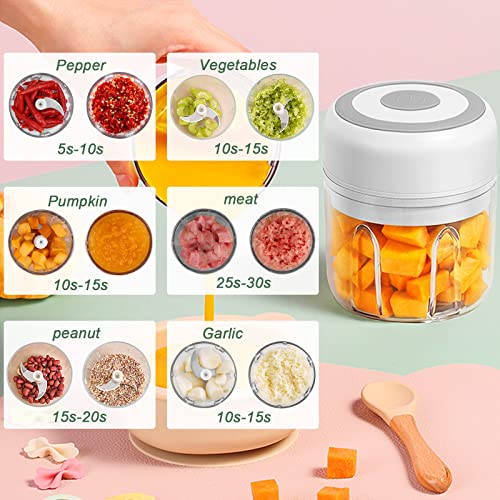 Hviww Electric Garlic Chopper, 250ML Vegetable Chopper, Food Chopper, USB Mini Garlic Mincer, Onion Chopper, Portable Small Food Processor for Ginger, Chili, Vegetables - Image 5