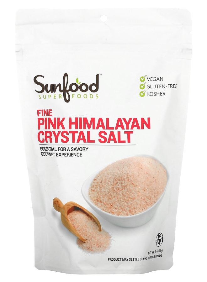 Sunfood Fine Pink Himalayan Crystal Salt 1 lb (454 g)