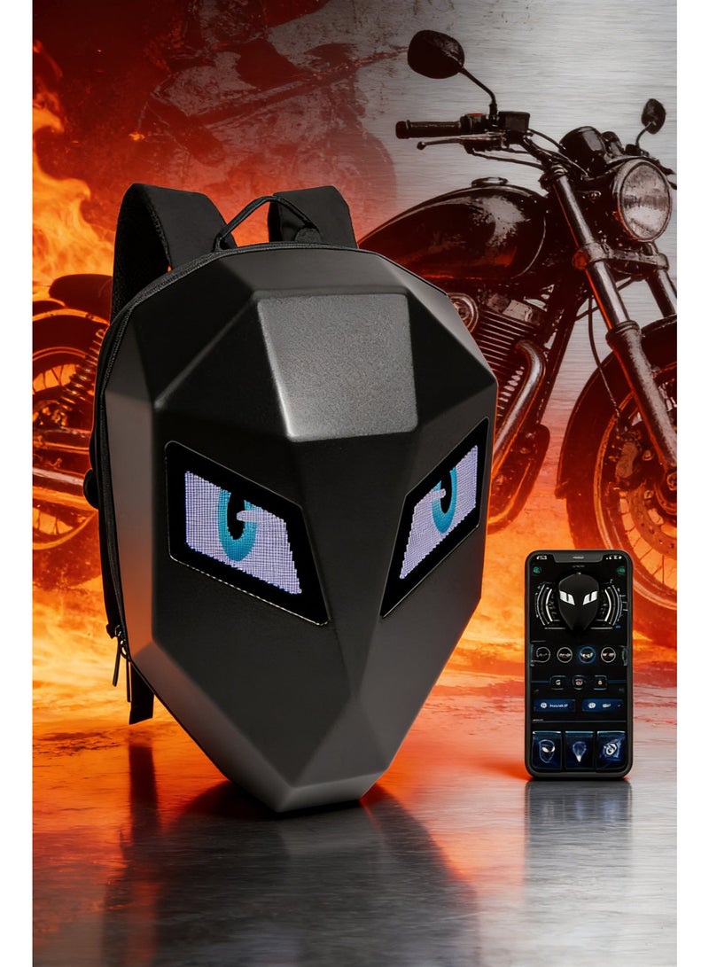 CRONY LED Display Backpack. LED Motorcycle Backpacks. DIY Programmed Backpacks. Iron Man LED Backpack Screen. Cool Motorcycle Backpack for Riders and Scooters, Featuring Bluetooth Functionality and Dedicated App Control. - Image 1