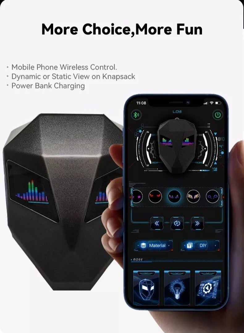 CRONY LED Display Backpack. LED Motorcycle Backpacks. DIY Programmed Backpacks. Iron Man LED Backpack Screen. Cool Motorcycle Backpack for Riders and Scooters, Featuring Bluetooth Functionality and Dedicated App Control. - Image 5