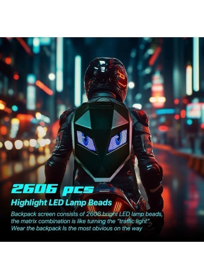 CRONY LED Display Backpack. LED Motorcycle Backpacks. DIY Programmed Backpacks. Iron Man LED Backpack Screen. Cool Motorcycle Backpack for Riders and Scooters, Featuring Bluetooth Functionality and Dedicated App Control. - Image 3