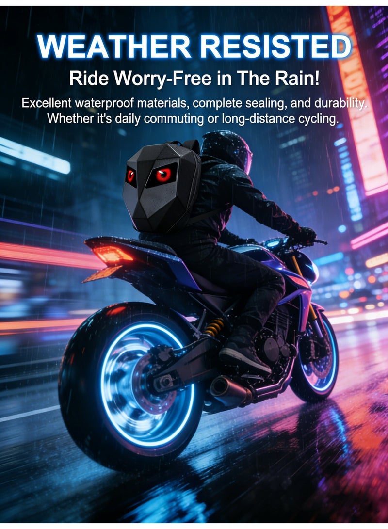 CRONY LED Display Backpack. LED Motorcycle Backpacks. DIY Programmed Backpacks. Iron Man LED Backpack Screen. Waterproof Cool Motorcycle Backpack for Riders and Scooters, Featuring Bluetooth Functionality and Dedicated App Control. Large space capacity50×35×22cm - Image 4