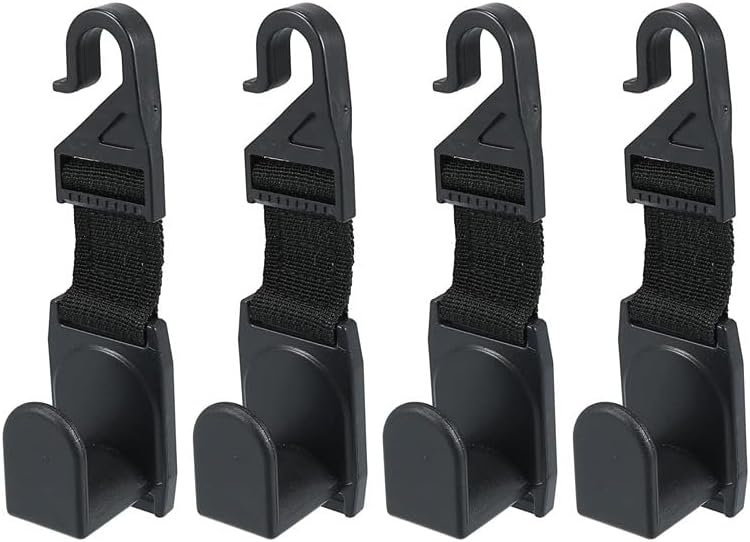 KOOPAO Diverse use resistant crafted quality Car Seat Headrest Hooks, 4 Pack Car Storage Headrest Hanger Holder Hooks for Coats Umbrellas Grocery Bags Handbag Natural material - Image 1