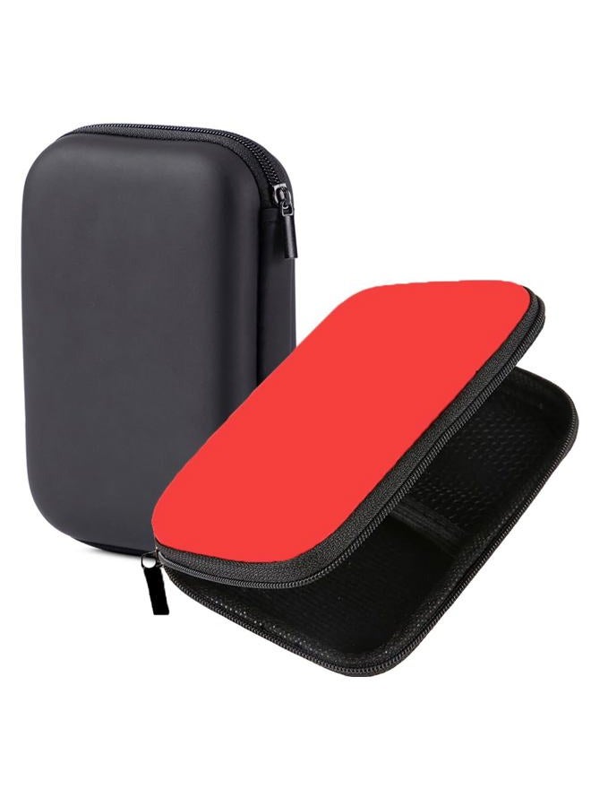 SquEqu 2 Pack Hard Drive Carrying Case 2.5 inch HDD SSD External Drive Storage Bag Organizer Hard EVA Cover Zipper Pouch for Canvio Basics Western Digital WD Elements My Passport Seagate Backup Plus - Image 1