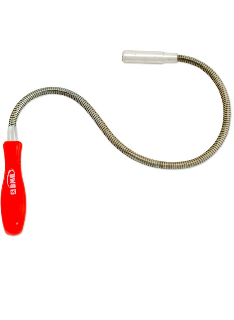 BMB tools Magnetic Claw Pick Up Tool Flexible Orange | Retrieving Telescoping Magnet Pickup Tools - Flexible Extra Long Reach Bendable Curve Grabber 