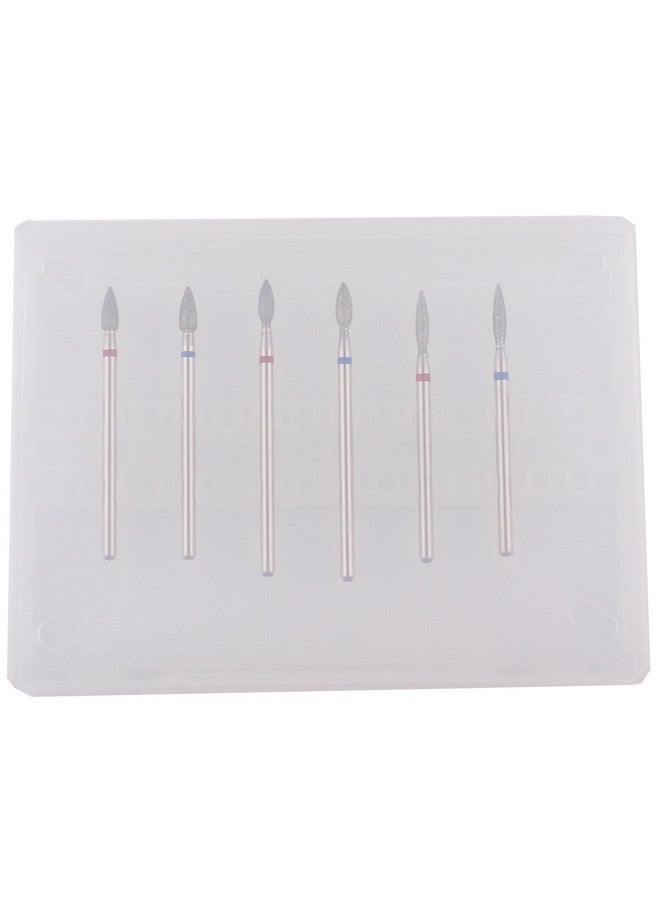MZCMSL 6pcs Flame Shape Diamond Cuticle Nail Drill Bit, Pro Manicure Drill Bit for Nail Prep, 3/32 Shank efile Bit - Image 5