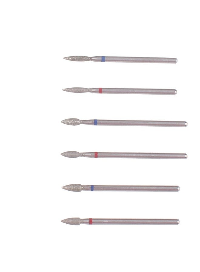 MZCMSL 6pcs Flame Shape Diamond Cuticle Nail Drill Bit, Pro Manicure Drill Bit for Nail Prep, 3/32 Shank efile Bit - Image 4