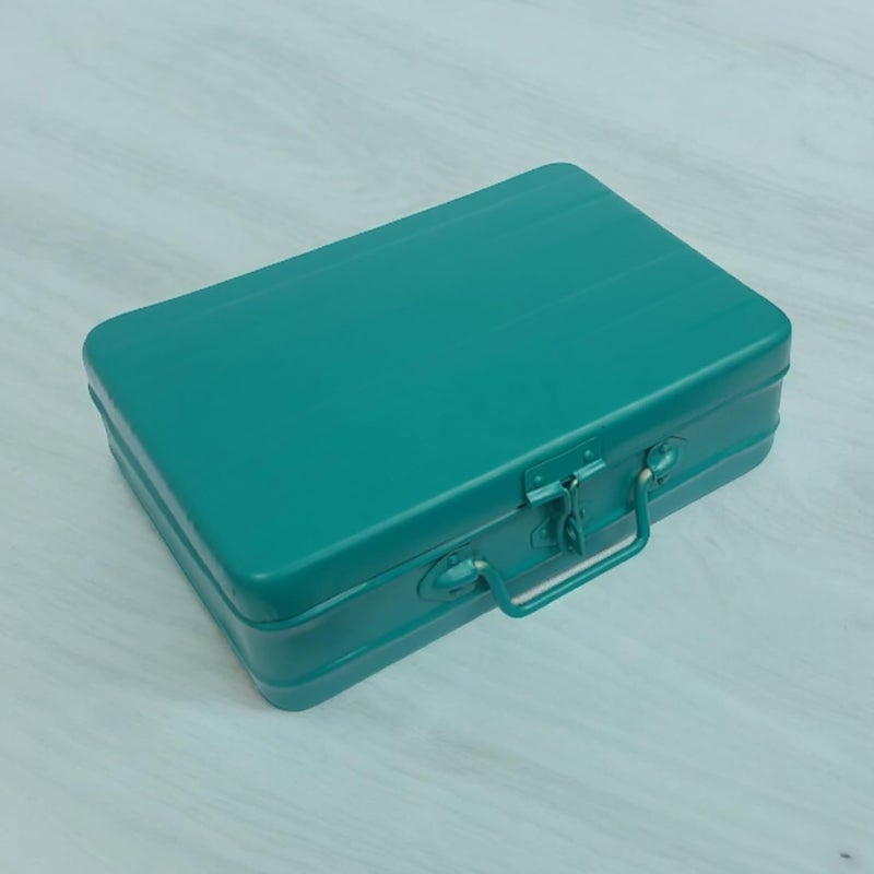 JAYCO Big Aluminum Storage BoxTreasure ChestCurrency Money BoxGift Trunk 14 Large 35 cm x 27 cm x 10 cm Green Rectangular - Image 1