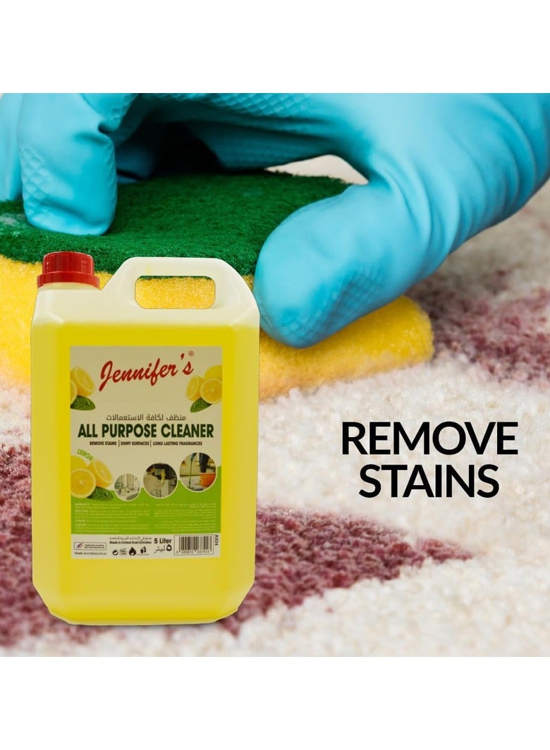Jennifer's All Purpose Cleaner Lemon 4 x 5L  - Image 3