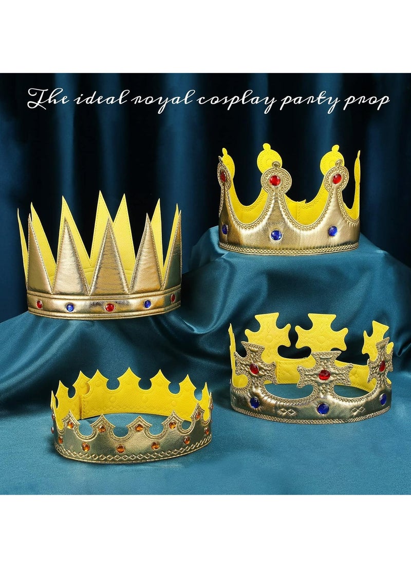 Oasisgalore 4 Pcs Party Hat Golden King Crowns Birthday Crown Hat for Kids Birthday Baby Shower Party Photo Props  - Image 5