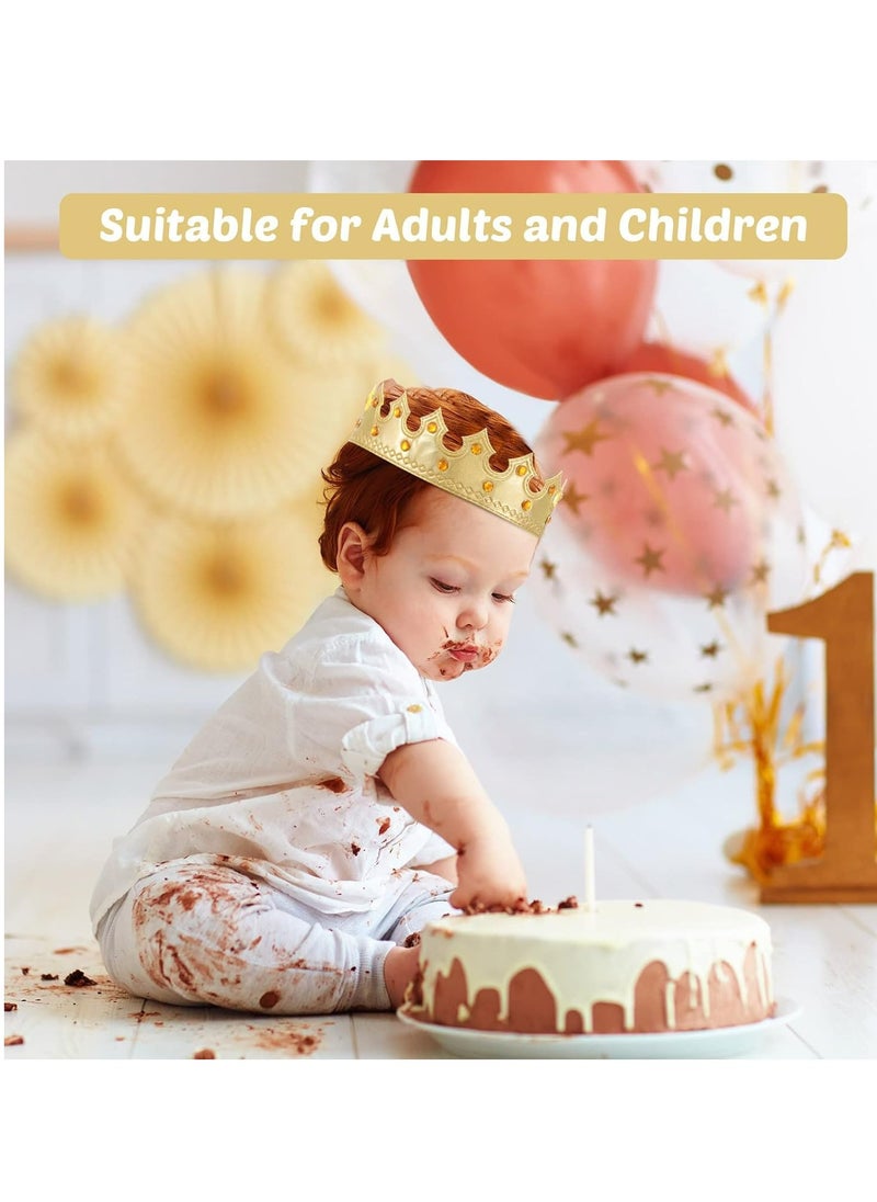 Oasisgalore 4 Pcs Party Hat Golden King Crowns Birthday Crown Hat for Kids Birthday Baby Shower Party Photo Props  - Image 3