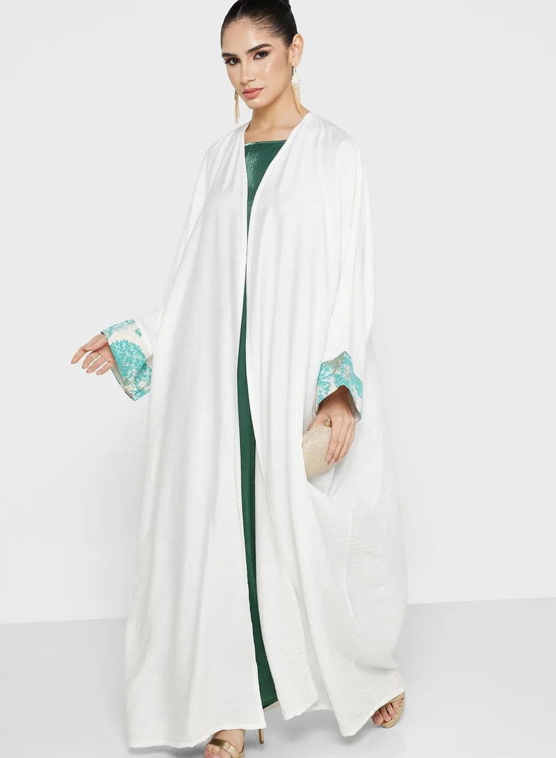 Khizana Embroidered Sleeve Abaya With Sheila