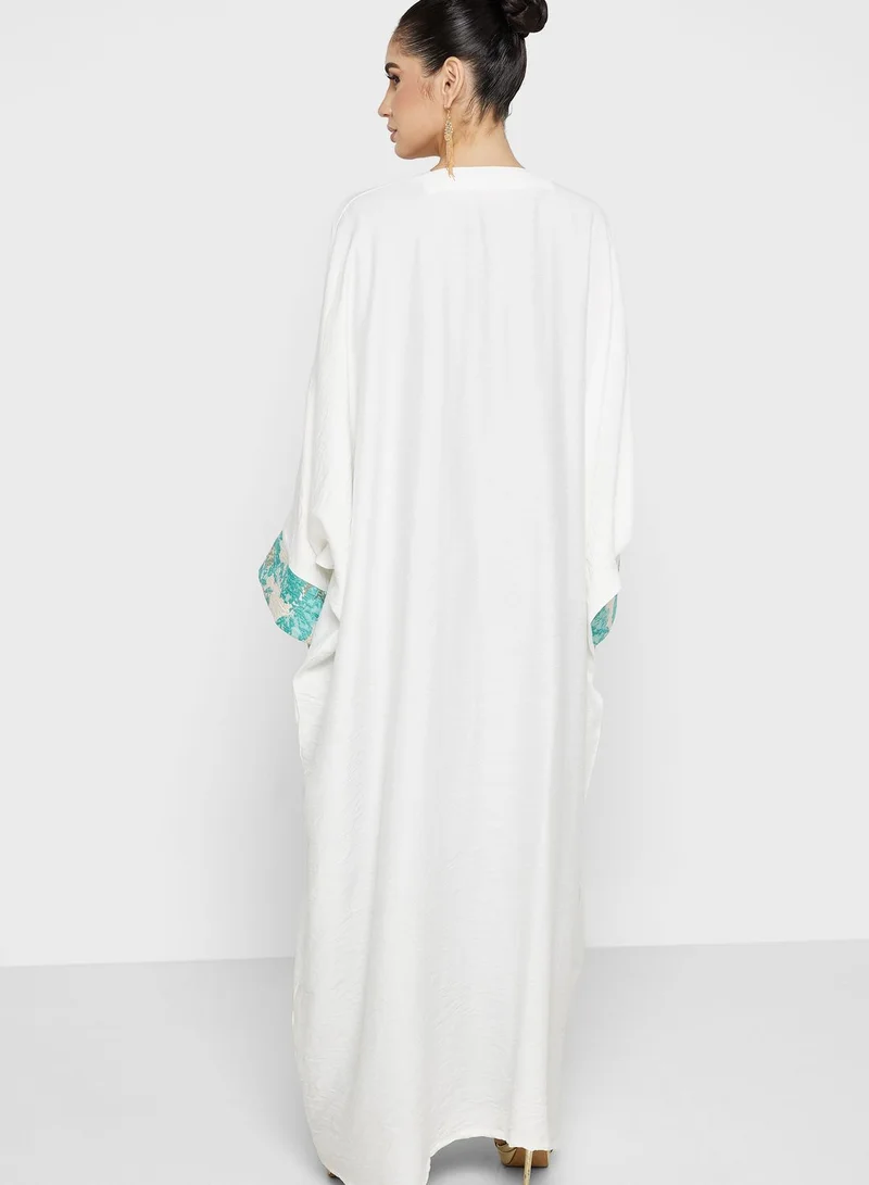 Khizana Embroidered Sleeve Abaya With Sheila