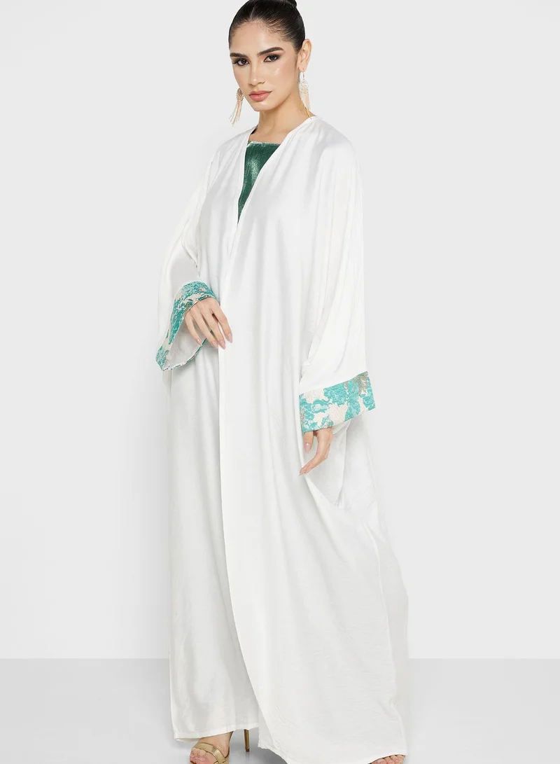 Khizana Embroidered Sleeve Abaya With Sheila
