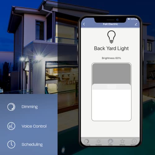 Feit Electric OM60/950CA/AG/3 60 Watt Equivalent WiFi Dimmable, No Hub Required, Alexa or Google Assistant A19 LED Smart Light Bulbs, 4.4" H x 2.4" D, 5000K Daylight, 3 Count - Image 4