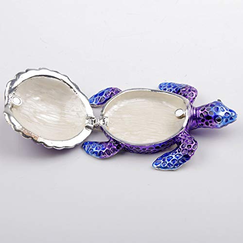 SEVENBEES Purple Sea Turtle Figurine Decorative Jewelry Boxes Hinged Trinket Box Sea Turtle - Image 5
