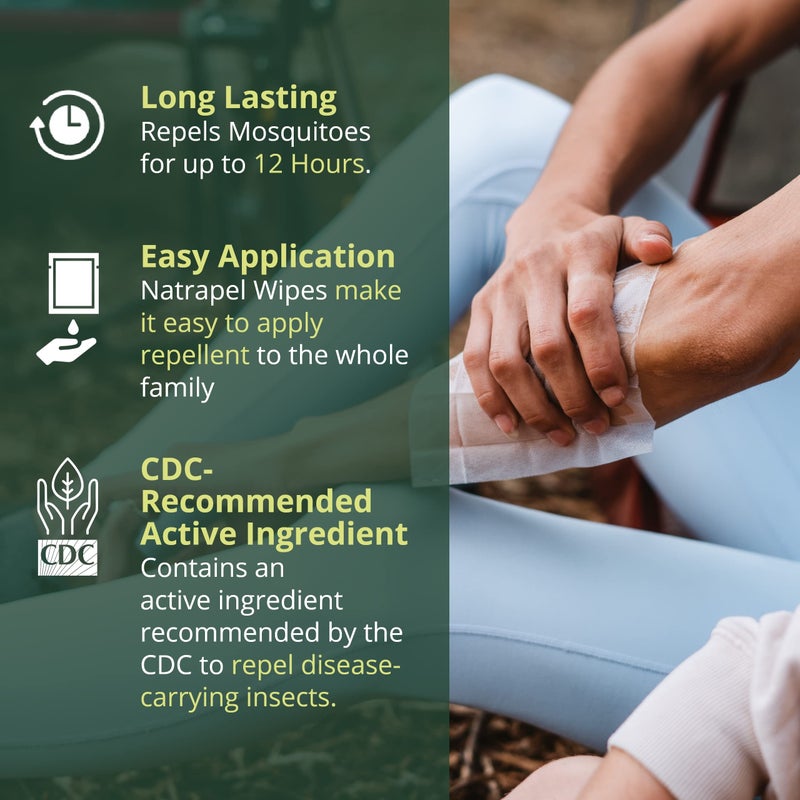 Natrapel Tick & Insect Repellent Wipes - Bug Spray with 20% Picaridin - Family Protection Against Mosquitoes, Ticks & More - Up to 12 Hours of Protection - 12 Wipes (3 Pack) - Image 3
