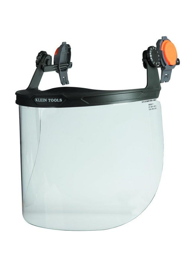 كلاين تولز واقي وجه كامل الحواف من Klein Tools 60528، شفاف، مقاوم للصدمات، مضاد للضباب، تصميم منخفض الارتفاع، قابل للطي، متوافق مع سدادات الأذن، مقاس واحد  - Image 1