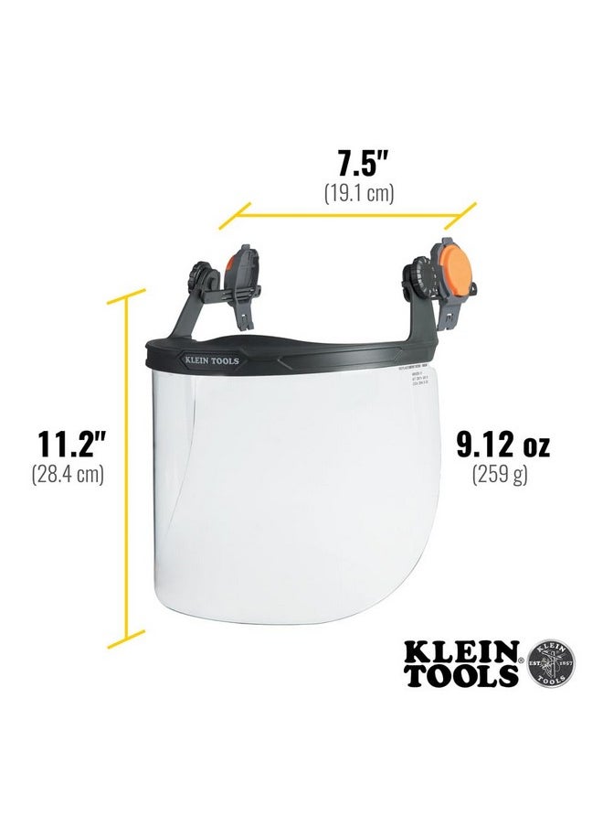 كلاين تولز واقي وجه كامل الحواف من Klein Tools 60528، شفاف، مقاوم للصدمات، مضاد للضباب، تصميم منخفض الارتفاع، قابل للطي، متوافق مع سدادات الأذن، مقاس واحد  - Image 2