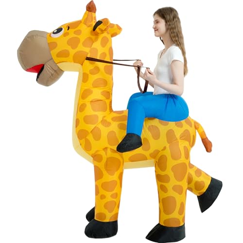One Casa Inflatable Costume Adult,Blow Up Costumes,Ride On Giraffe Costume,Halloween Costumes for Men Women (63INCH) - Image 4