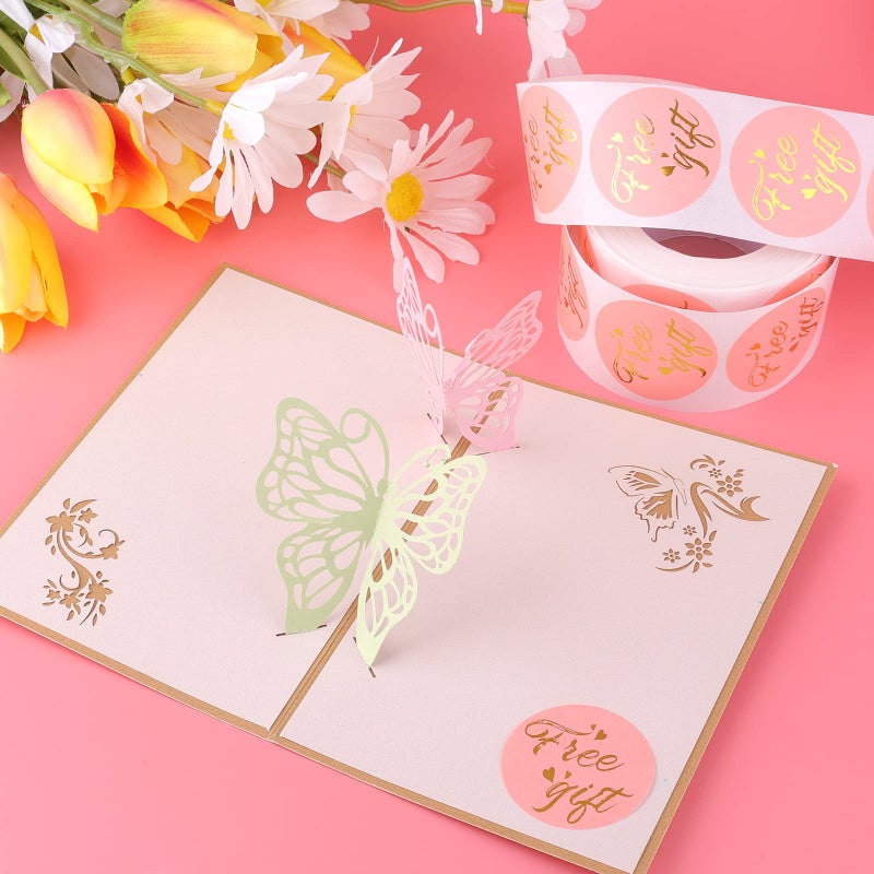 SAVITA 500pcs 1.5inch Customer Appreciation Sticker Sticker Roll Self-Adhesive Labels Decoration for Gift Backpacking Envelopes Postcards Greeting Cards - Image 4