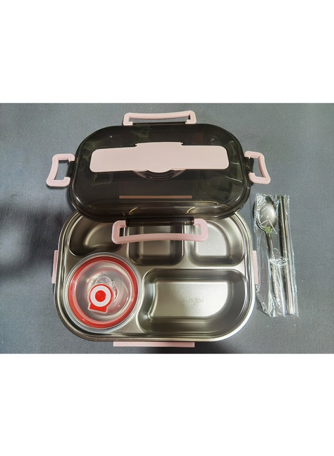 Daily Use Lunch Box/freshness Preservation Box Rice Box/freshness Preservation Box Rice-Specifications:Five-compartment Soup Bowl Powder (spoon To Chopsticks) Large 1500ml  - Image 1