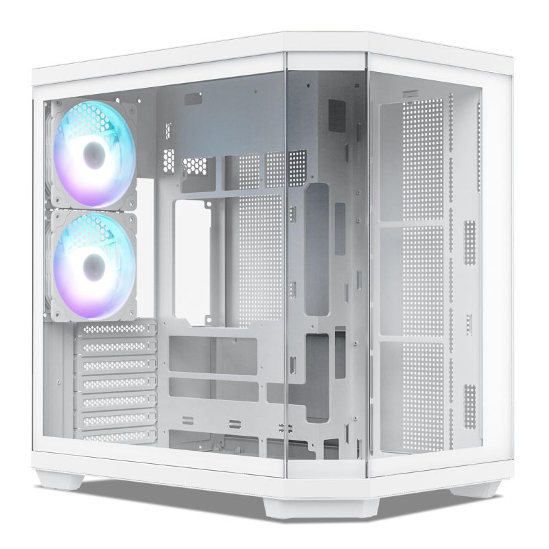 Vetroo CT3 ATX Mid-Tower Gaming Computer PC Case, Dual Chamber Panoramic Tempered Glass, Supports 360mm Radiator & 11 Fans, Up to 410mm GPU, Type-C Ready, High-Airflow for 50 Series GPUs (White) - Image 1