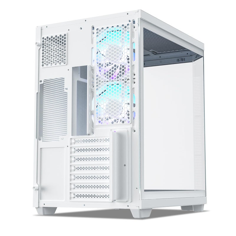 Vetroo CT3 ATX Mid-Tower Gaming Computer PC Case, Dual Chamber Panoramic Tempered Glass, Supports 360mm Radiator & 11 Fans, Up to 410mm GPU, Type-C Ready, High-Airflow for 50 Series GPUs (White) - Image 5