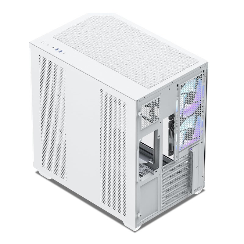 Vetroo CT3 ATX Mid-Tower Gaming Computer PC Case, Dual Chamber Panoramic Tempered Glass, Supports 360mm Radiator & 11 Fans, Up to 410mm GPU, Type-C Ready, High-Airflow for 50 Series GPUs (White) - Image 4