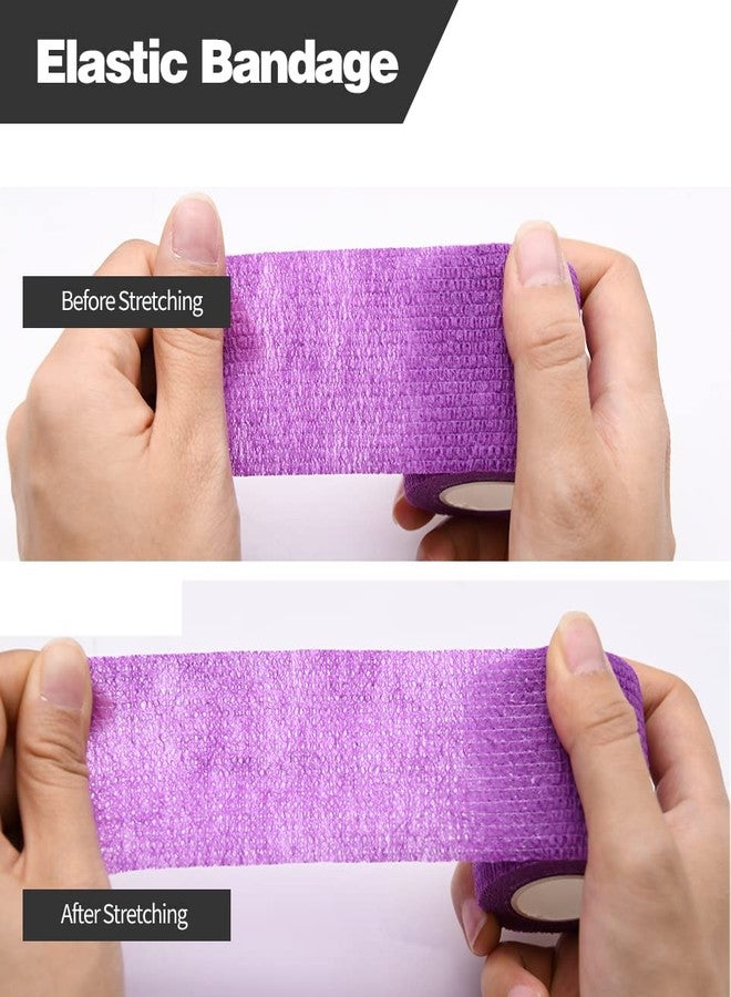 Ruby Q 12pcs Self Adhesive Bandage Wraps, 2in 5 Yards, Multicolor - Image 3