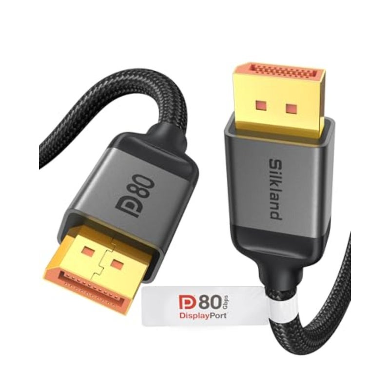 80Gbps DisplayPort 2.1 Cable 2M [VESA Certified], UHBR20 8K@240Hz, 4K@960Hz 480Hz 360Hz 240Hz, HDR HDCP DSC 1.2a, FreeSync G-Sync, DP 2.1 Cable Compatible with Graphics Cards 5090 7900XTX - Image 1