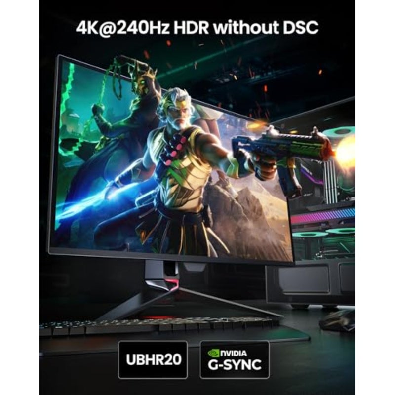 80Gbps DisplayPort 2.1 Cable 2M [VESA Certified], UHBR20 8K@240Hz, 4K@960Hz 480Hz 360Hz 240Hz, HDR HDCP DSC 1.2a, FreeSync G-Sync, DP 2.1 Cable Compatible with Graphics Cards 5090 7900XTX - Image 4
