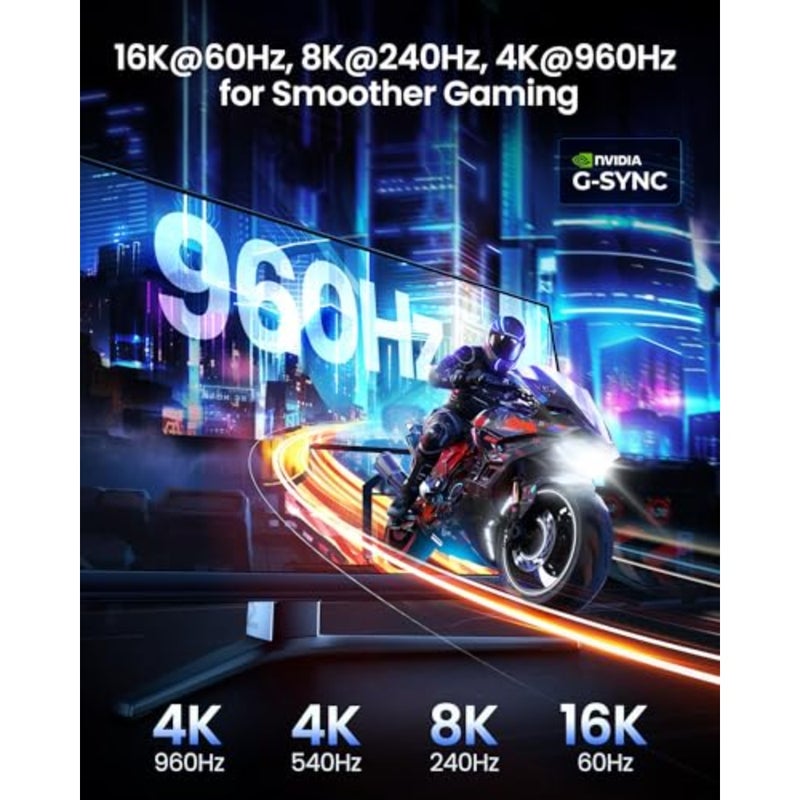 80Gbps DisplayPort 2.1 Cable 2M [VESA Certified], UHBR20 8K@240Hz, 4K@960Hz 480Hz 360Hz 240Hz, HDR HDCP DSC 1.2a, FreeSync G-Sync, DP 2.1 Cable Compatible with Graphics Cards 5090 7900XTX - Image 3