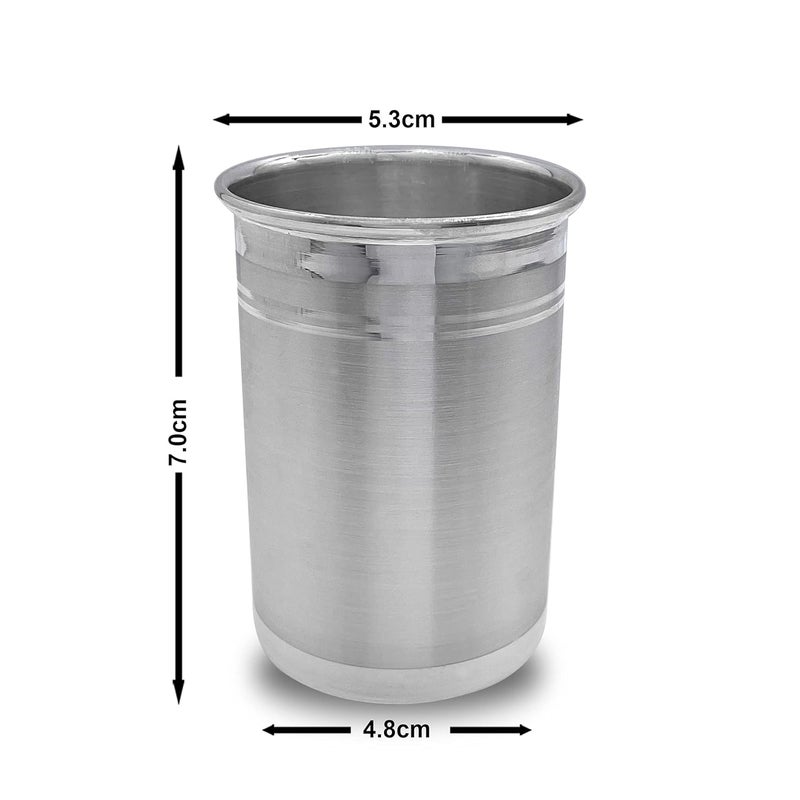 MAA SILVER MAA SILVER Pure Silver Glass Tumbler BIS Hallmarked Perfect for Serving Water Beverages 135ml Capacity97 Purity40 Grams Silver  - Image 5