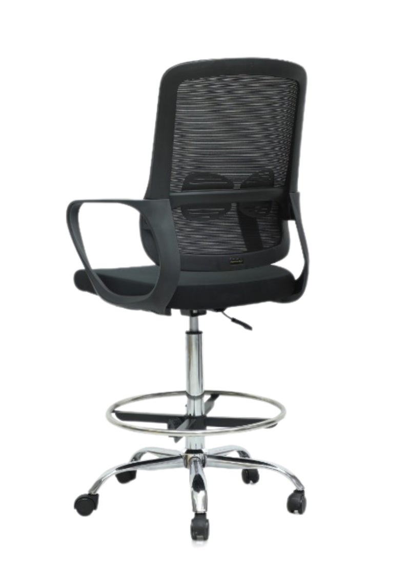 KARNAK Mesh Office Desk Chair With Handrest And Modern Design - Black  - Image 2
