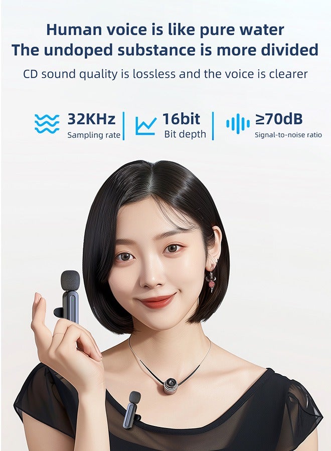 TUNKE Wireless Lavalier Microphones, 3-in-1 Universal Receiver for Android iPhone iPad laptop & Camera for Video Recording, Vlog - Image 4