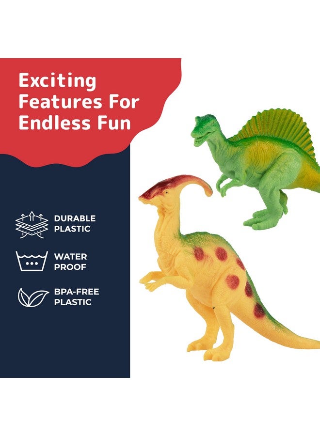 Prextex PREXTEX Dinosaur Toys for Kids 3-5 - 12 Dinosaurs Figurines and Dinosaur Book for Kids - Realistic Toy Dino Figures - Dino Toys with Educational Books for Boys and Girls  - Image 5