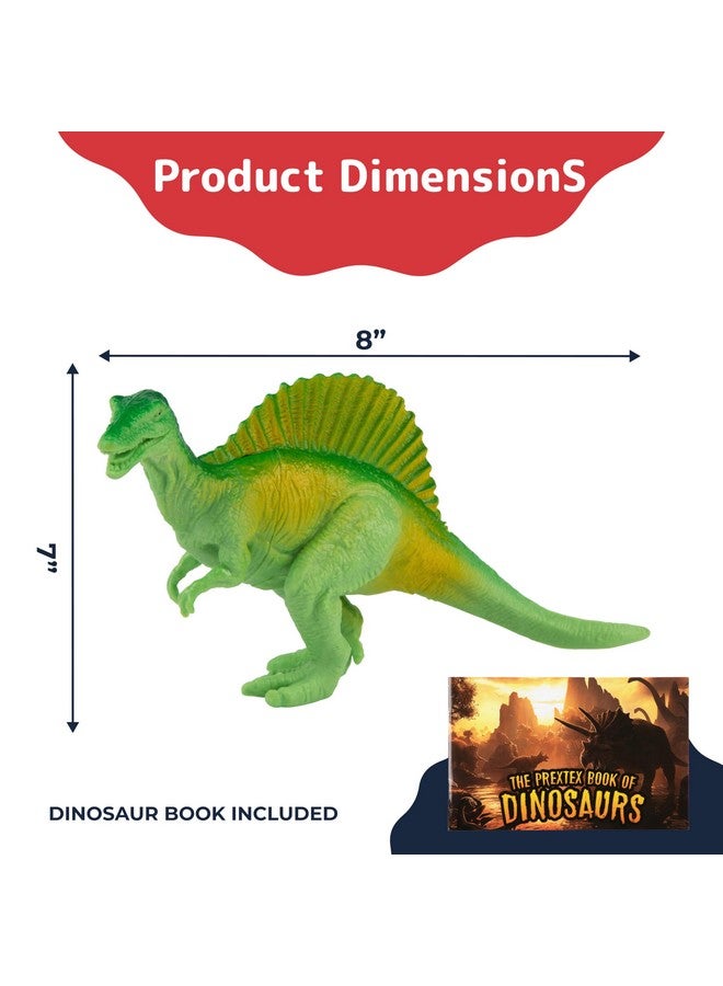 Prextex PREXTEX Dinosaur Toys for Kids 3-5 - 12 Dinosaurs Figurines and Dinosaur Book for Kids - Realistic Toy Dino Figures - Dino Toys with Educational Books for Boys and Girls  - Image 3