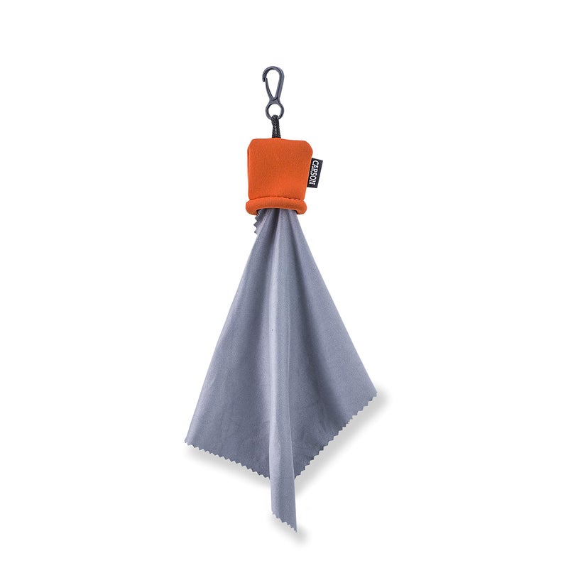 Carson StuffIt Microfiber Lens Cloth Cleaning System for Eyeglasses Smartphones Tablets Optics Lenses Cameras and More 625 x 625 Orange SN40OR