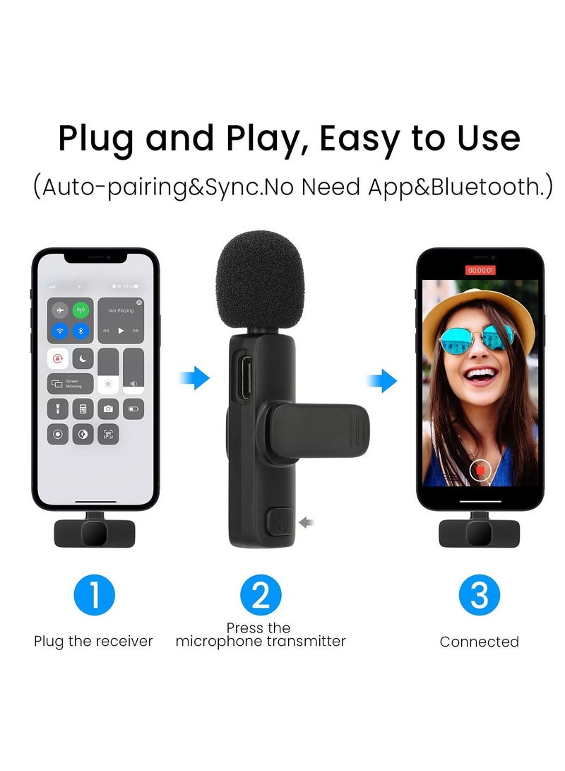 Y&D Wireless Lavalier Microphone 2.4G Radio Noise Reduction Suitable for iPhone iPad Record YouTube Facebook Live Interviews Meetings Tiktok Podcasts Video Blogs etc  - Image 3