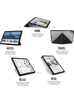 Pipetto جراب Origami No1 لجهاز Apple iPad Pro مقاس 11 بوصة (2024) M4 Smart Cover مع حامل 5 في 1 - أسود  - Image 2