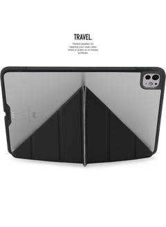 Pipetto جراب Origami No1 لجهاز Apple iPad Pro مقاس 11 بوصة (2024) M4 Smart Cover مع حامل 5 في 1 - أسود  - Image 5