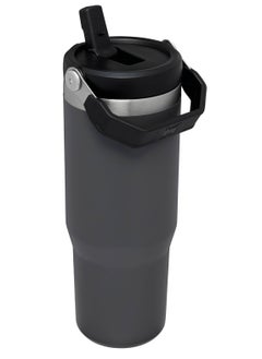Stanley IceFlow Flip Straw Water Bottle, 0.88L – Vacuum Insulated Leakproof & BPA-Free – Keeps Water Cold for 12 Hours – Easy-Carry, Dishwasher Safe Stainless Steel Travel Mug (Charcoal) – Perfect for Workouts, Commutes, and Outdoor Adventures  - Image 2