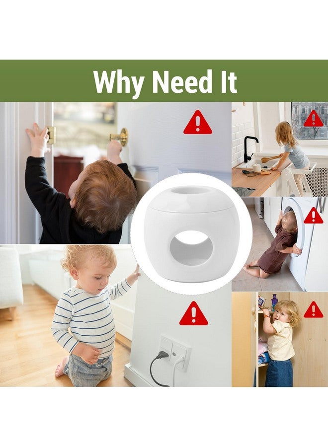 GCRQ Child Safety Door Knob Covers 4 Pack Reusable Baby Proof Door Knob Locks Baby Proof Door Handle Protector for Kids Universal Fit Easy Grip Lockable Design No Tools Needed - Image 3
