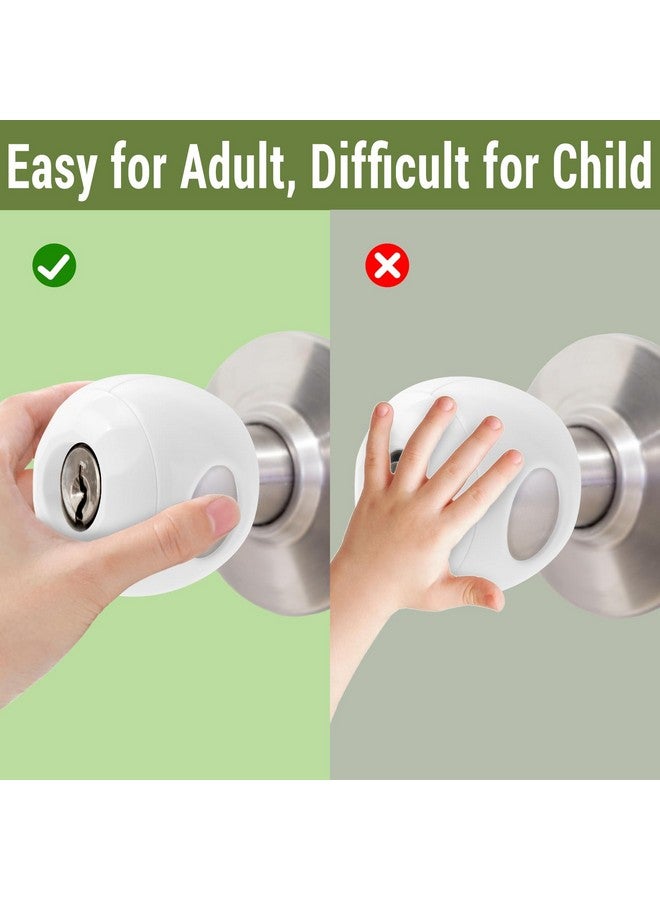 GCRQ Child Safety Door Knob Covers 4 Pack Reusable Baby Proof Door Knob Locks Baby Proof Door Handle Protector for Kids Universal Fit Easy Grip Lockable Design No Tools Needed - Image 2