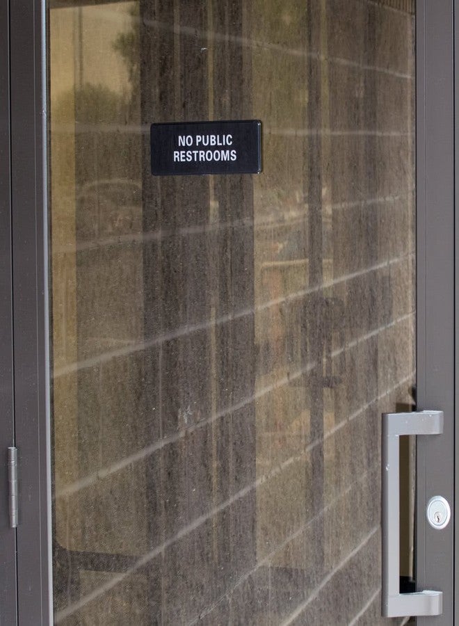 AborenCo No Public Restrooms Commercial Adhesive Sign Door Plate for Business Restaurant - 9" x 3" - Image 3