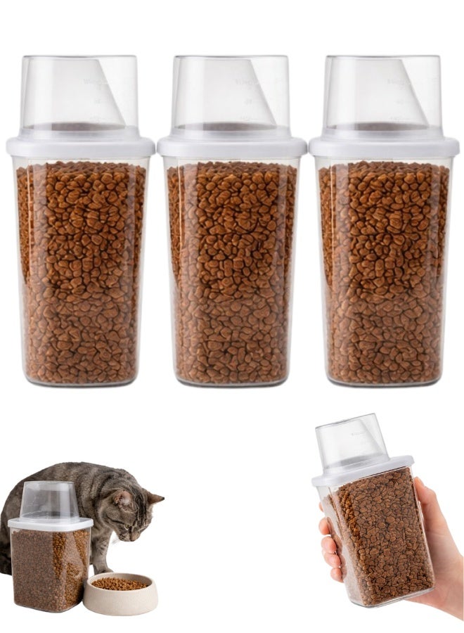 Cat & Dog Food Storage Container 870ML – Transparent Airtight Pet Food Jar with Lid, Large Spout, and Measuring Cup – Portable, Spill-Resistant, Indoor & Outdoor Friendly - Image 1