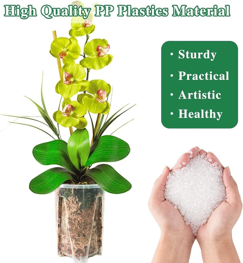 Bukela Orchid Pots, 6 Pack Orchid Pots for Repotting, Clear Nursery Pots with Drainage, 10cm X 12cm Sturdy Clear Plastic Orchid Pot, Flower Plant Pot for Orchids Planter - Image 2