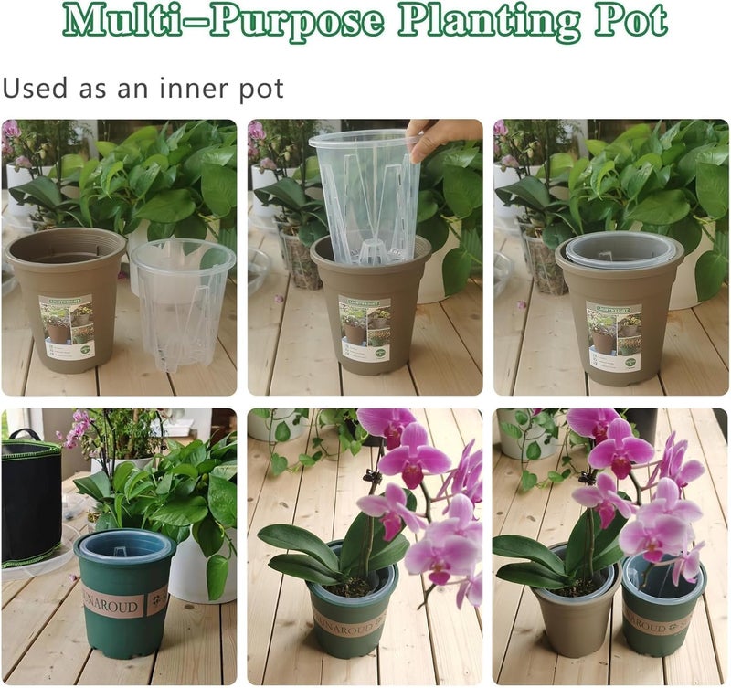 Bukela Orchid Pots, 6 Pack Orchid Pots for Repotting, Clear Nursery Pots with Drainage, 10cm X 12cm Sturdy Clear Plastic Orchid Pot, Flower Plant Pot for Orchids Planter - Image 3